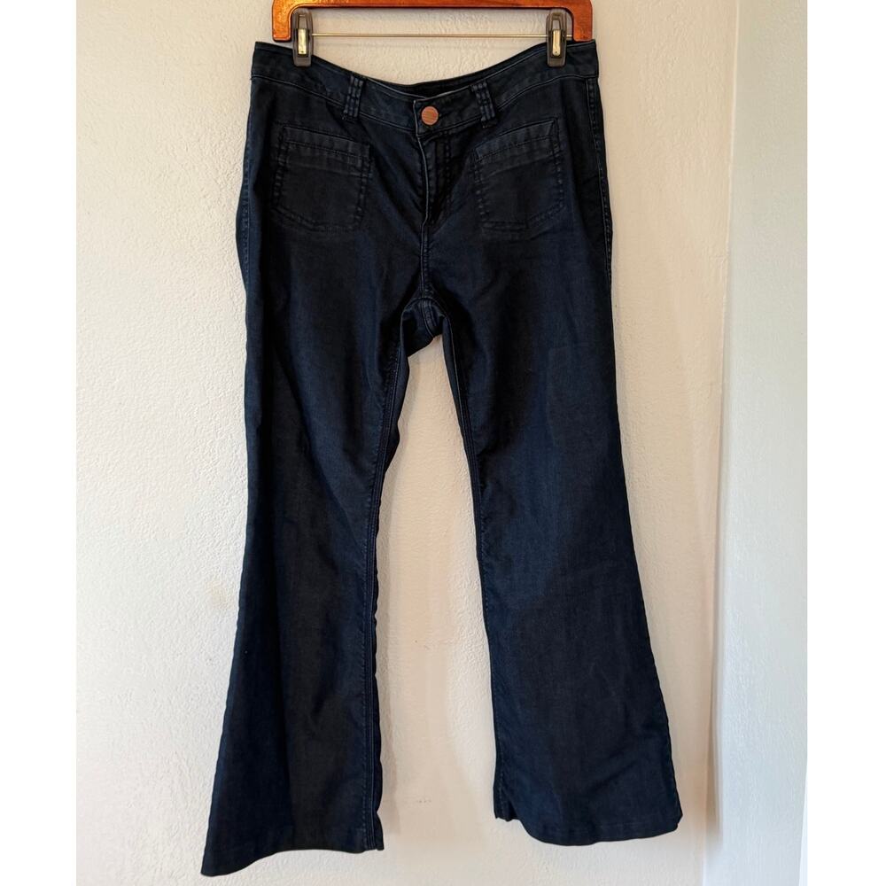 Women's Cabi Jeans Front Pockets Wide Leg Y2k Blue Jeans Denim Pants Sz 10